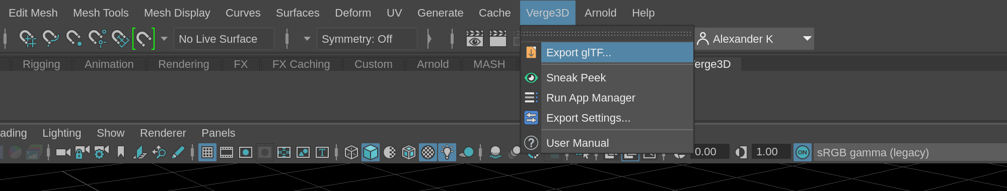 Exporting Maya scene to glTF