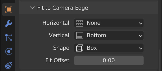 Fit to Camera Edge properties
