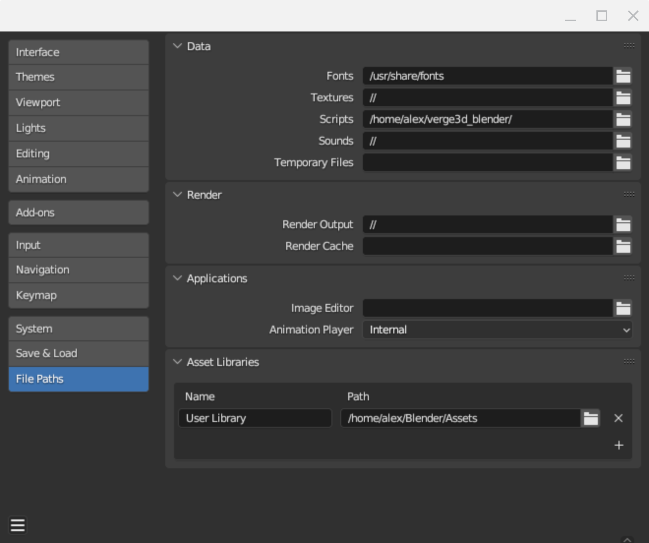 Modifying Scripts path in Blender for ChromeOS