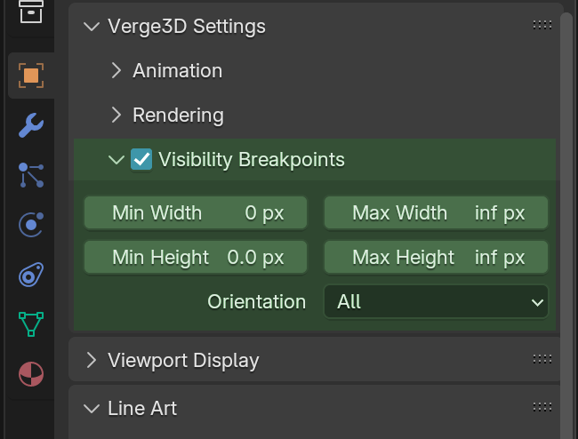 Verge3D visibility breakpoints