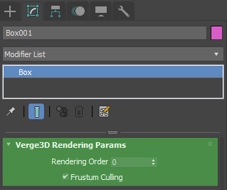 Per-object rendering parameters panel