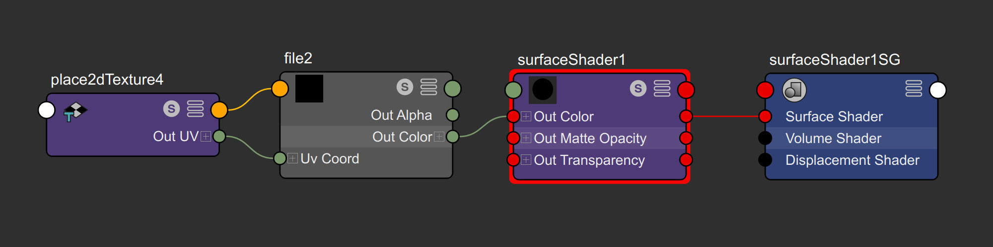 Maya Surface Shader node