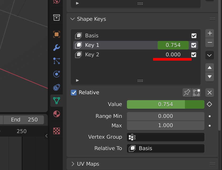 Issue with partial shape keys