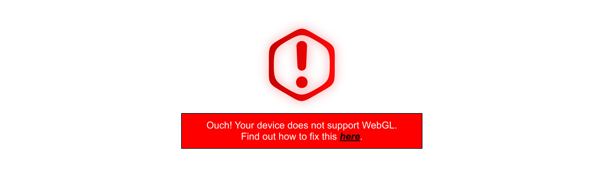 Customized WebGL error screen
