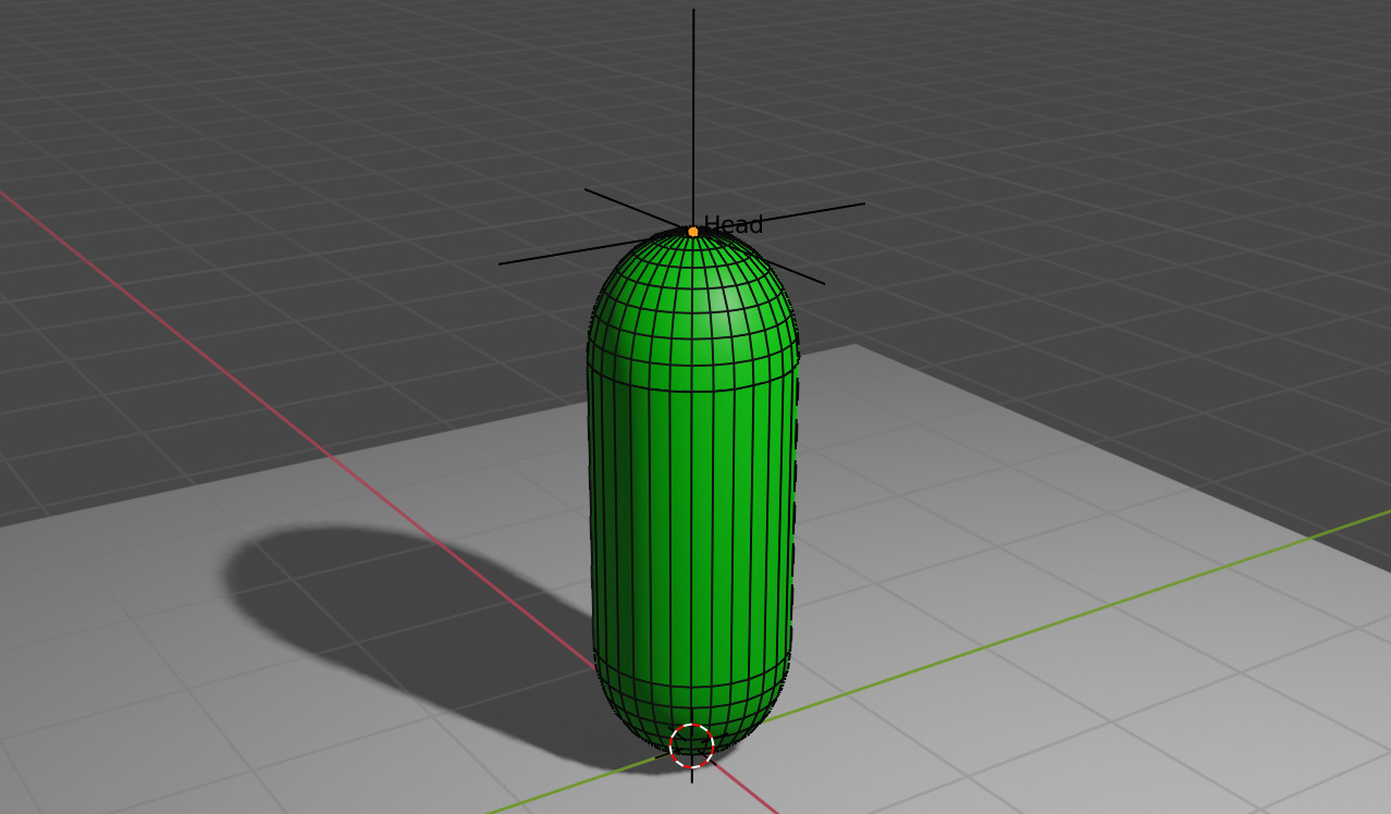 Capsule used to simulate character physics