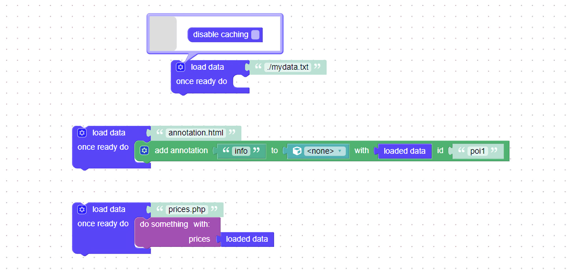 Visual programming block to get data over network