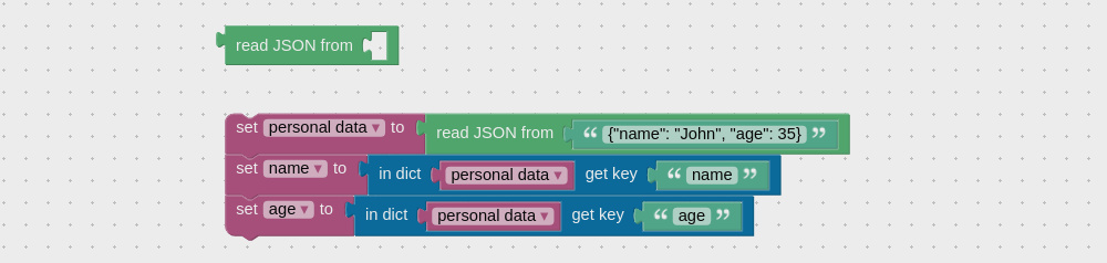 Read JSON visual programming block