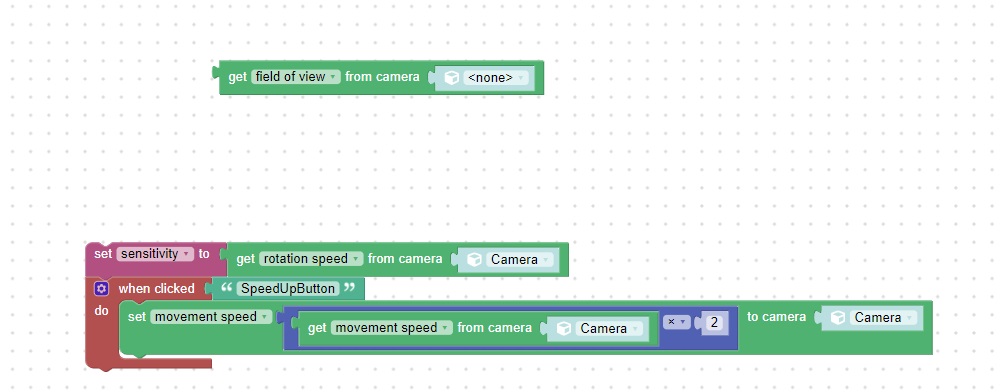 Visual logic block to get camera params