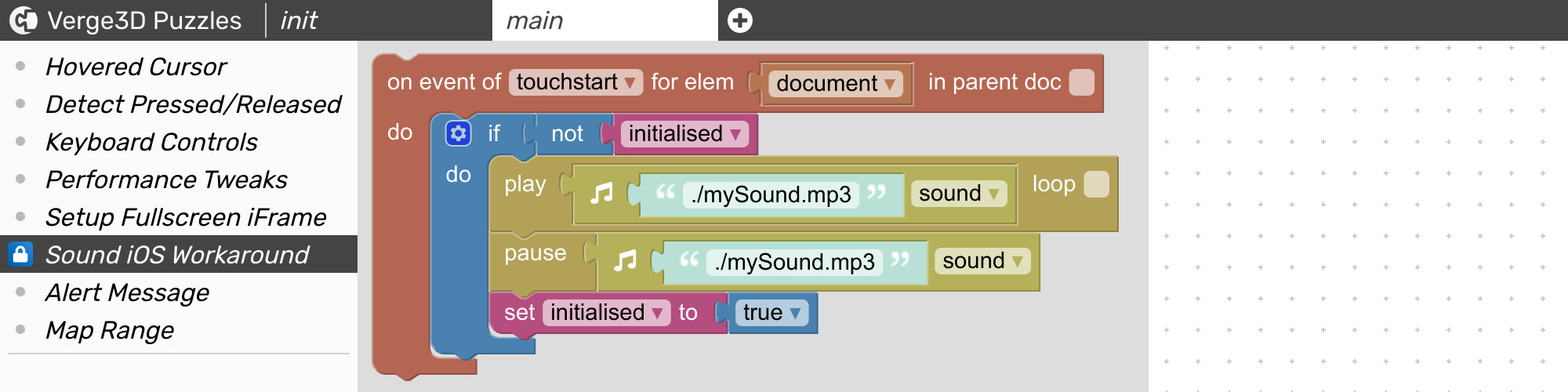 Sound iOS Workaround visual programming library