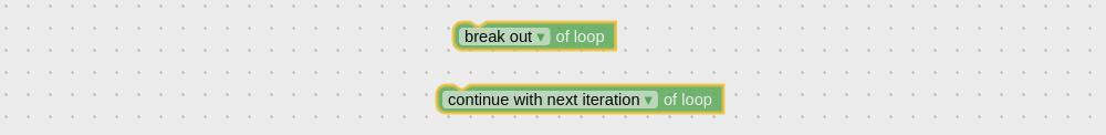 Break/continue visual logic operators