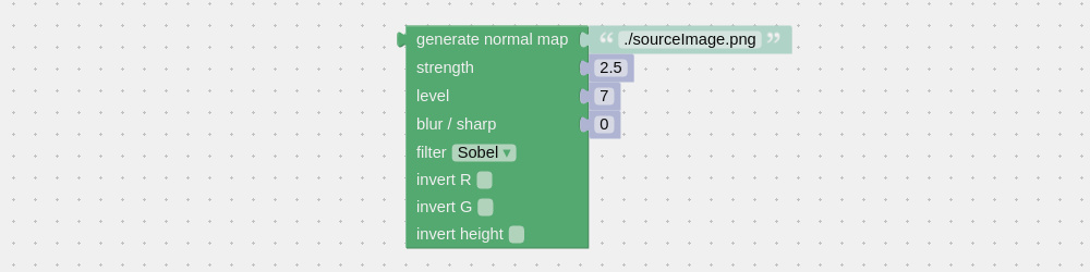 Visual logic block to generate normal maps