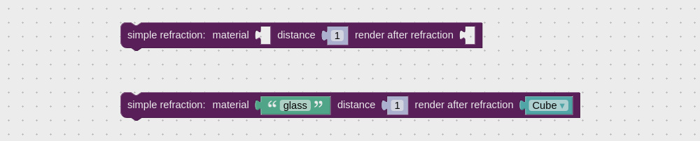 Visual logic block to render simple refraction