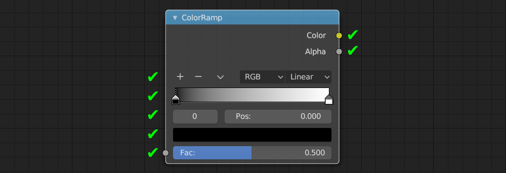Blender Color Ramp node