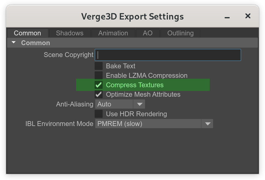 Enable texture compression in Maya
