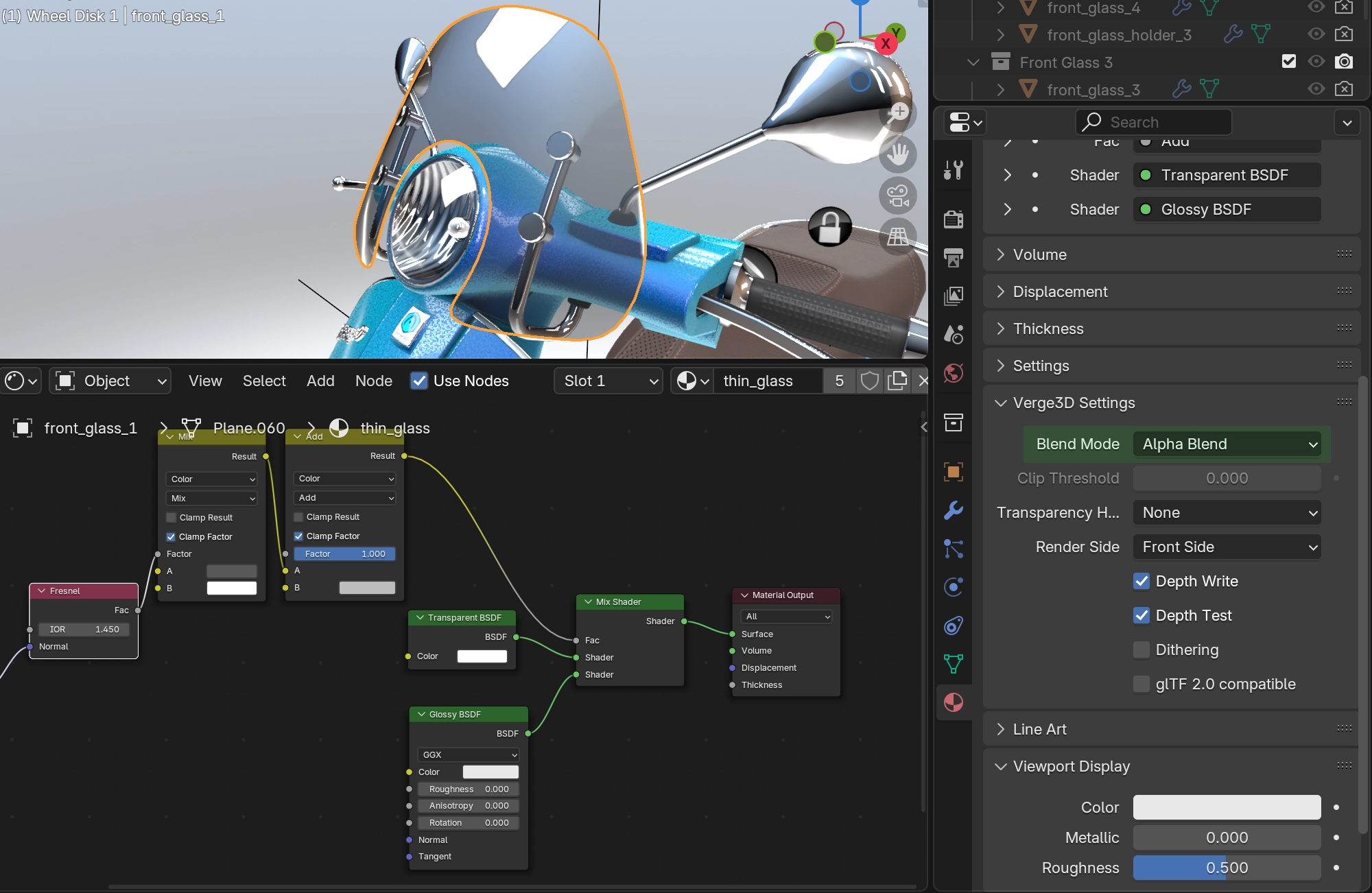 Transparent BSDF node setup