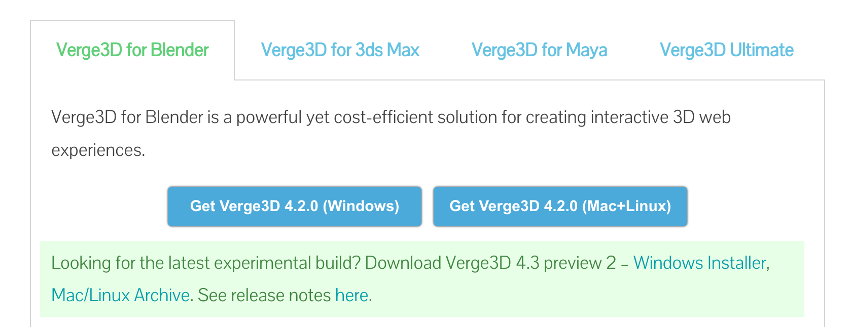Verge3D Preview available