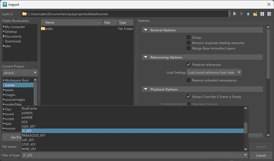 Importing JT files in Maya