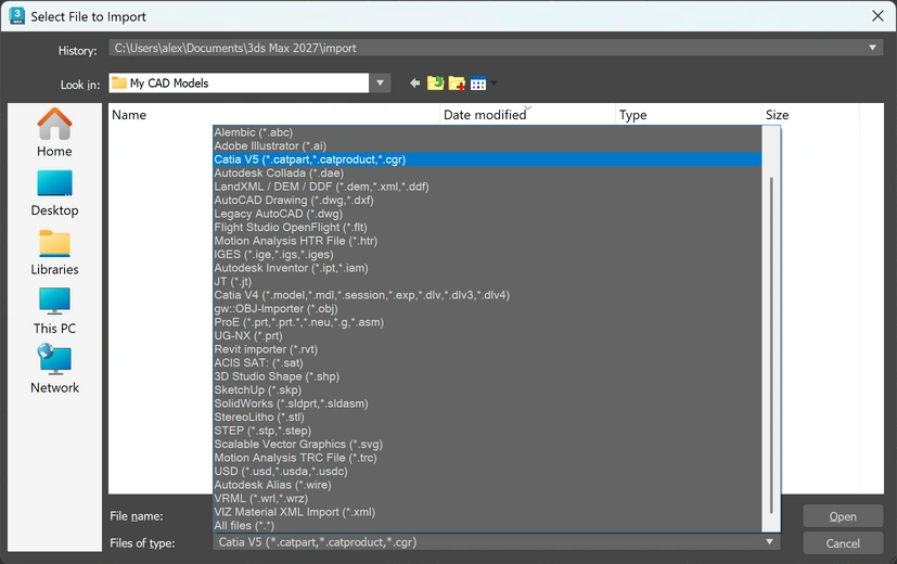 3ds Max CATIA import