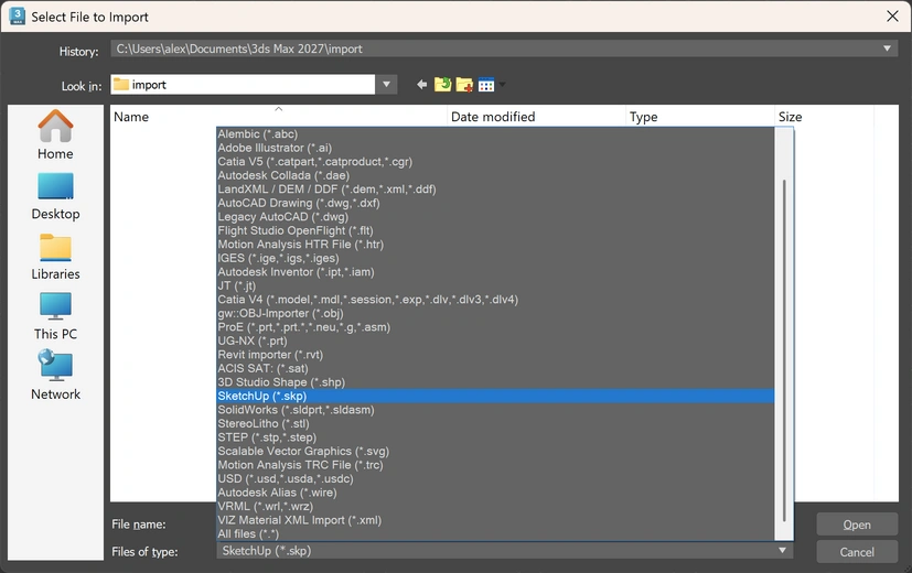 3ds Max SketchUp import
