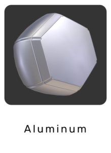 WebGL preview of aluminium material exported from Blender Eevee to glTF/GLB