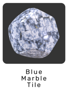 WebGL preview of blue marble tile material exported from Blender Eevee to glTF/GLB
