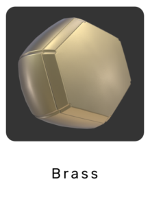 WebGL preview of brass material exported from Blender Eevee to glTF/GLB