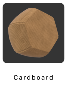 WebGL preview of cardboard material exported from Blender Eevee to glTF/GLB