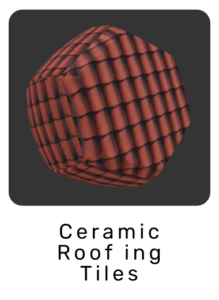 WebGL preview of ceramic roofing tiles material exported from Blender Eevee to glTF/GLB