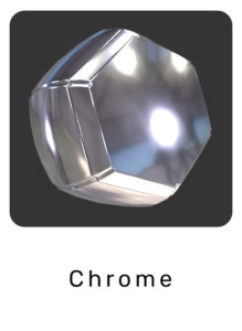 WebGL preview of chrome material exported from Blender Eevee to glTF/GLB