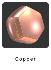 WebGL preview of copper material exported from Blender Eevee to glTF/GLB