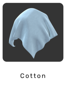WebGL preview of cotton fine material exported from Blender Eevee to glTF/GLB