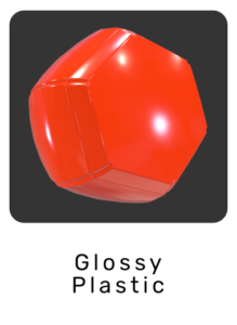 WebGL preview of glossy plastic material exported from Blender Eevee to glTF/GLB
