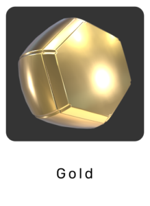 WebGL preview of gold material exported from Blender Eevee to glTF/GLB