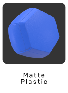 WebGL preview of matte plastic material exported from Blender Eevee to glTF/GLB