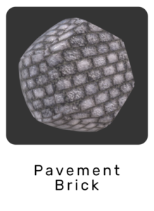 WebGL preview of pavement brick material exported from Blender Eevee to glTF/GLB