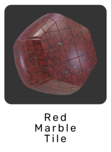WebGL preview of red marble tile material exported from Blender Eevee to glTF/GLB