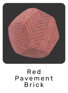 WebGL preview of red tile pavement material exported from Blender Eevee to glTF/GLB
