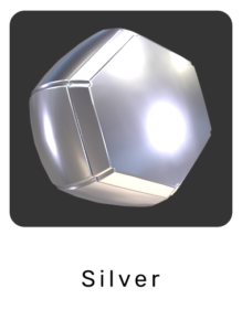 WebGL preview of silver material exported from Blender Eevee to glTF/GLB