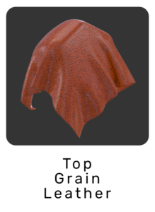 WebGL preview of top grain leather material exported from Blender Eevee to glTF/GLB