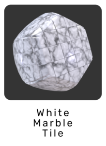 WebGL preview of white marble tile material exported from Blender Eevee to glTF/GLB