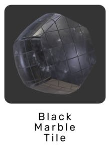 WebGL preview of black marble tile material exported from 3ds Max to glTF/GLB