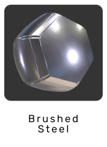 WebGL preview of brushed steel material exported from 3ds Max to glTF/GLB