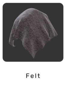 WebGL preview of felt material exported from 3ds Max to glTF/GLB