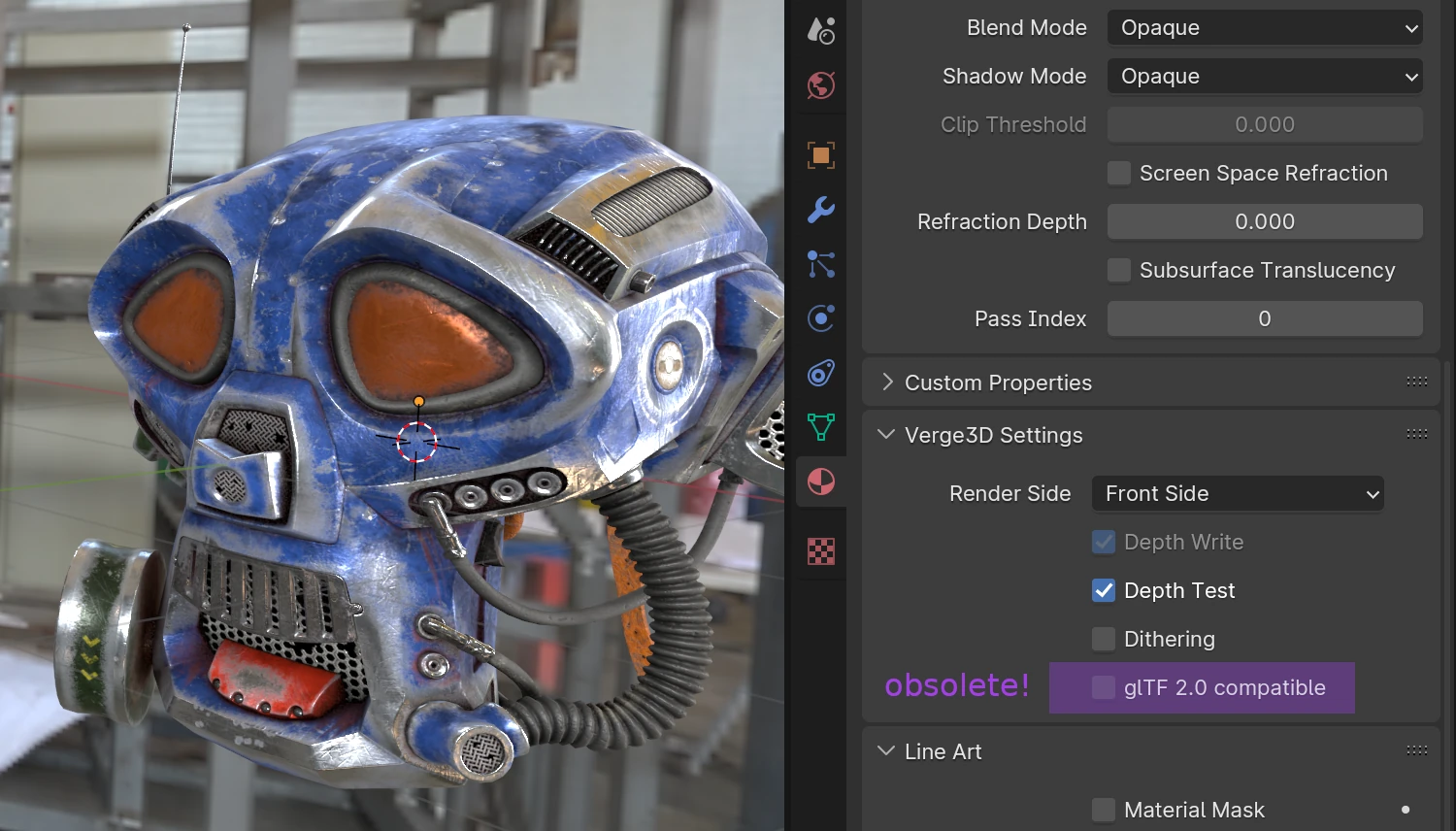 glTF compatible deprecated in Verge3D for Blender 