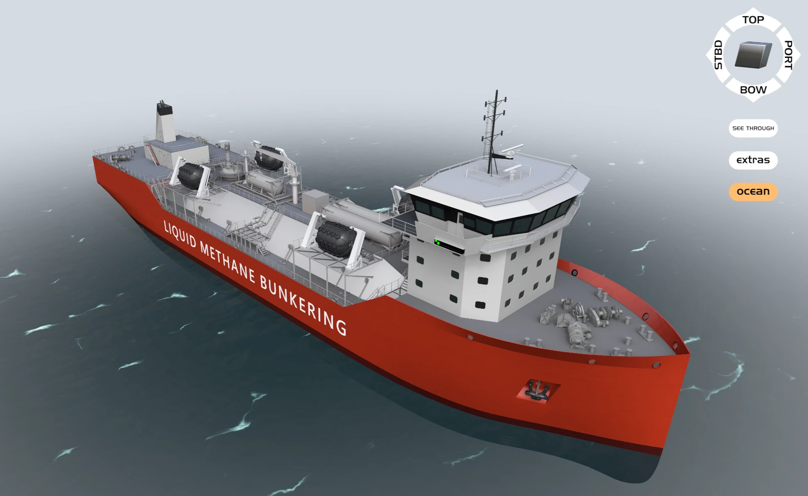 liquid methane bunkering vessel 3d experience