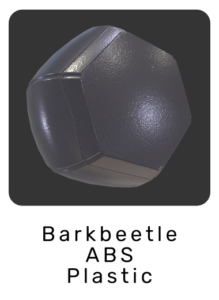 WebGL preview of barkbeetle ABS plastic material exported from 3ds Max to glTF/GLB