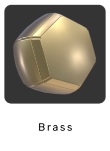 WebGL preview of brass material exported from 3ds Max to glTF/GLB