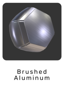 WebGL preview of brushed aluminum material exported from 3ds Max to glTF/GLB