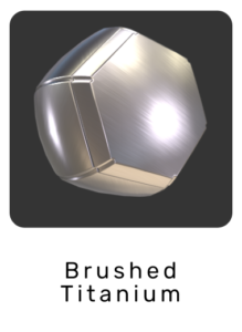 WebGL preview of brushed titanium material exported from 3ds Max to glTF/GLB