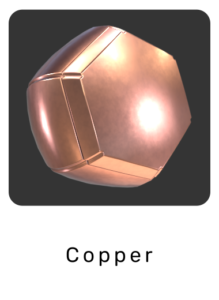 WebGL preview of copper material exported from 3ds Max to glTF/GLB